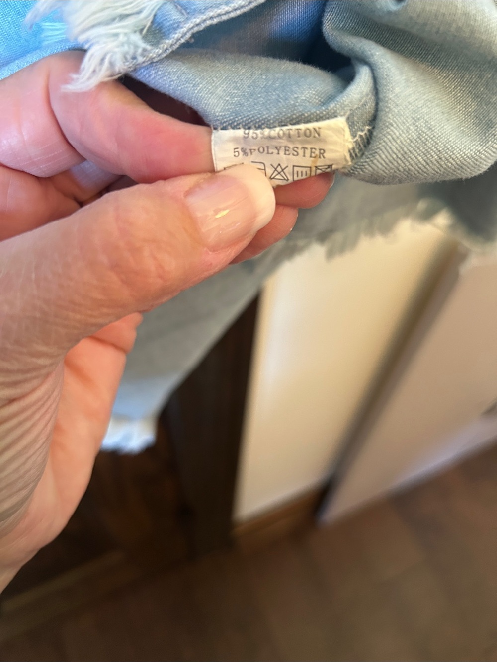 Light Wash Denim Tunic Shirt Dress - Blue - Picture 8 of 11